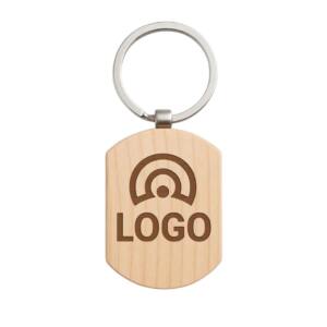 Custom Eco-Friendly Wooden Keyring with Logo