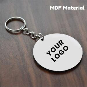 Eco MDF Circular Keychain with Logo