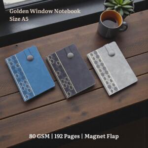 Golden Window A5 Premium Magnetic Notebook