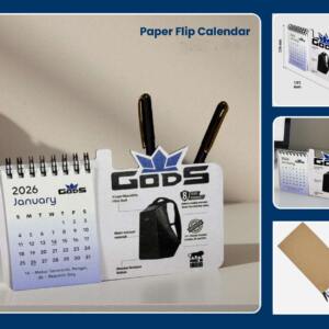 Paper Flip Calendar Desk Organizer