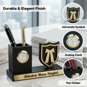Personalized AD Symbol Pen Stand with Clock 4