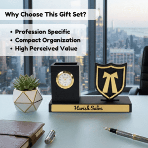 Personalized AD Symbol Pen Stand with Clock 5