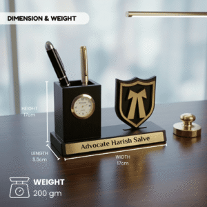 Personalized AD Symbol Pen Stand with Clock 6