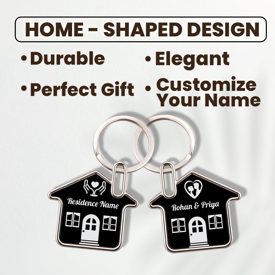 Personalized- Couple- Home -Keychain -Set -(G622HKS) (4) Personalized Couple Home Keychain Set G622HKS 4
