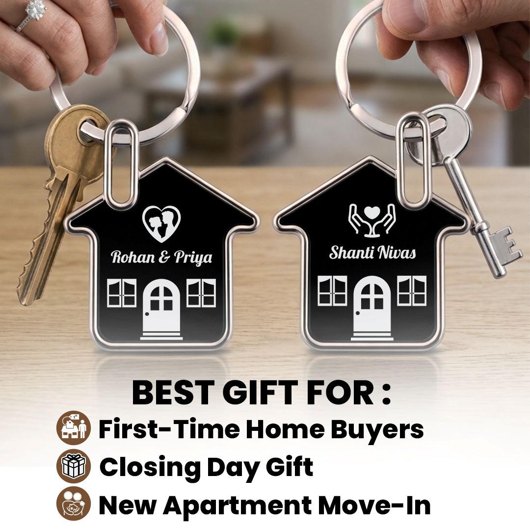 Personalized- Couple- Home -Keychain -Set -(G622HKS) (6) Personalized Couple Home Keychain Set G622HKS 6