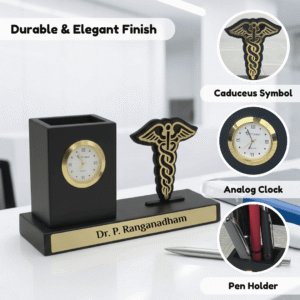Personalized DR Symbol Pen Stand with Clock 7