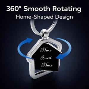 Personalized Home Sweet Home Rotating Metal Keychain Black 2