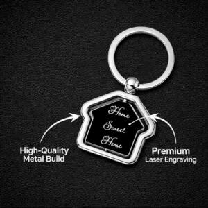 Personalized Home Sweet Home Rotating Metal Keychain Black 4
