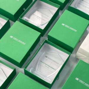 Premium Crystal Trophy with Gift Box for Corporate Awards 2