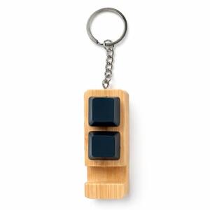 Promotional Bamboo Keychain with Phone Holder