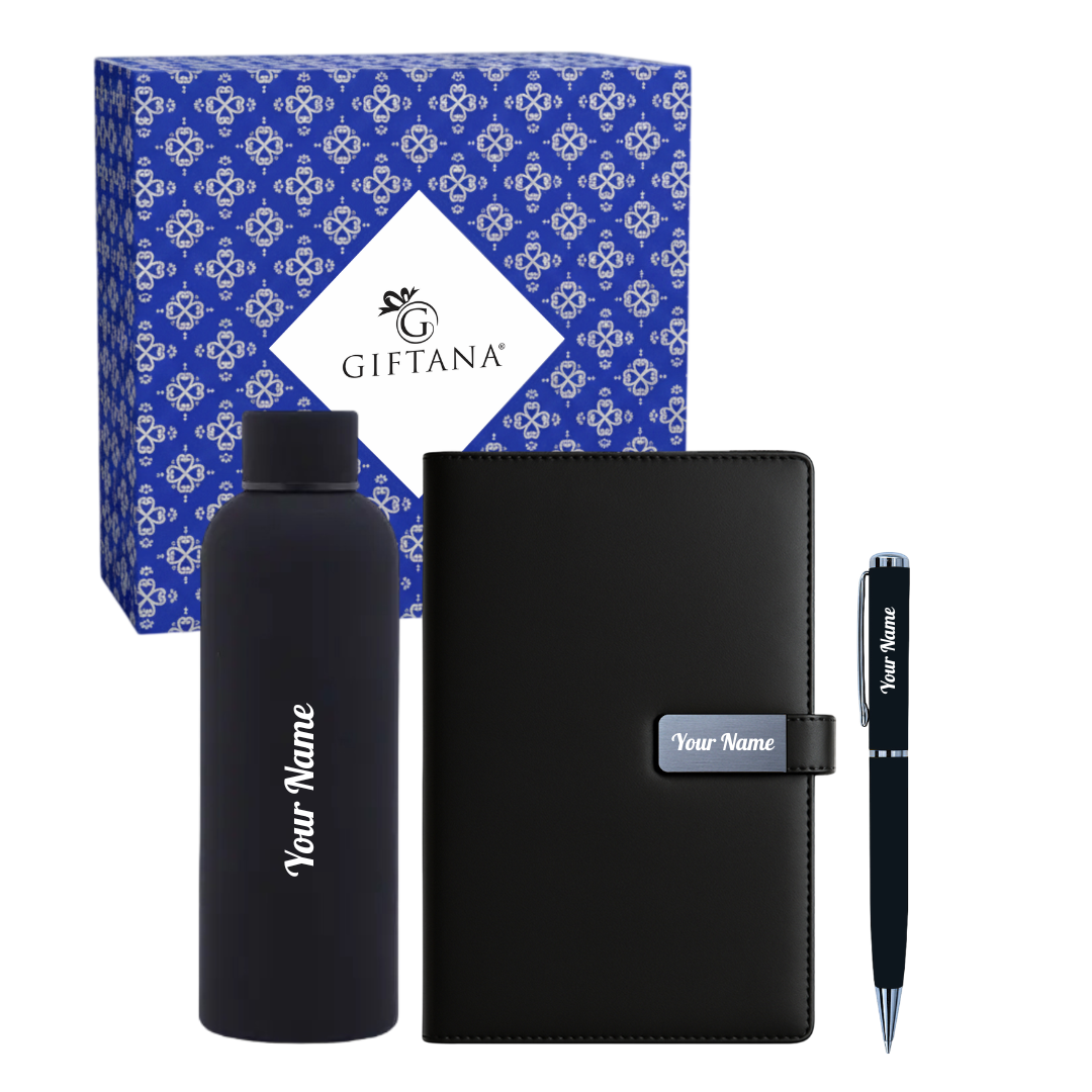 Rubber bottle gift set with diary and pen (4) Rubber bottle gift set with diary and pen 4