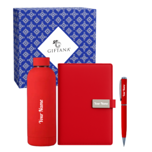 Personalized Corporate Gifting with Rubber bottle, diary and pen 3 Rubber bottle gift set with diary and pen. 1