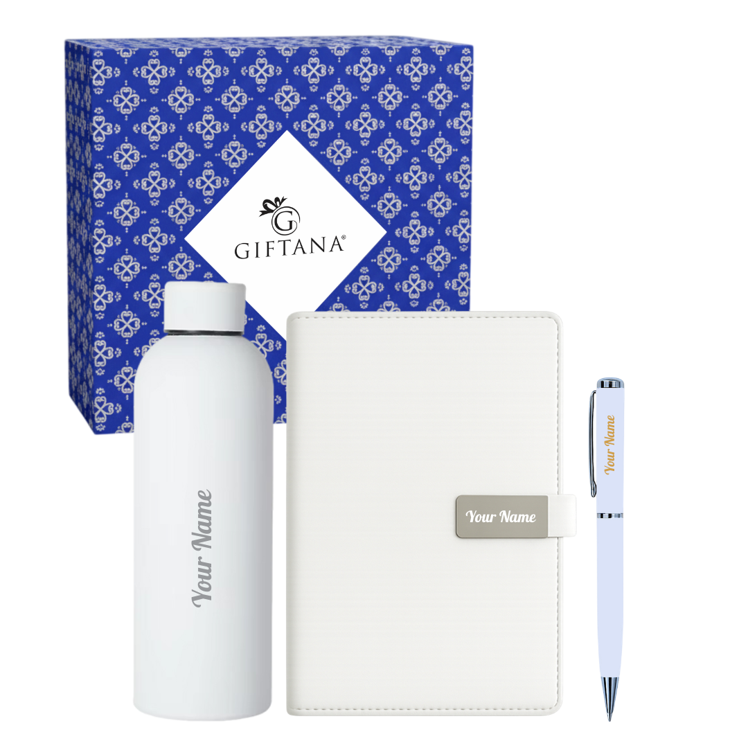 Rubber bottle gift set with diary and pen Rubber bottle gift set with diary and pen