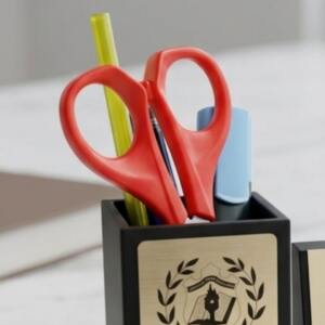 See Thru Clock Pen Stand with Name Plate 1