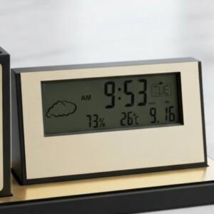 See Thru Clock Pen Stand with Name Plate 4