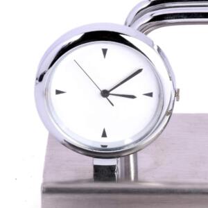 Steel Ganesha Clock Stand with Pen Holder for Corporate Gifts 1