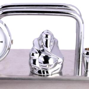 Steel Ganesha Clock Stand with Pen Holder for Corporate Gifts 3