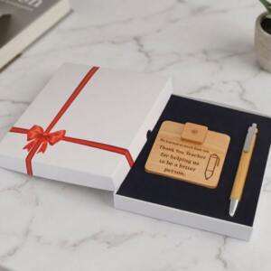 Wooden Magnetic Pen Stand with Customized Engraving