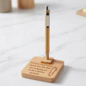 Wooden Magnetic Pen Stand with Customized Engraving 2