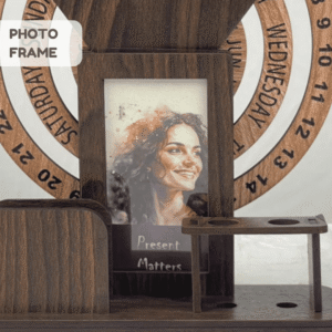 wooden Lifetime Calendar with Photo Frame 20