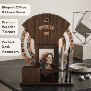 wooden Lifetime Calendar with Photo Frame 21