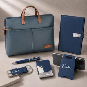 Blue Personalised 6 in 1 Executive Laptop Bag Gift Set 1