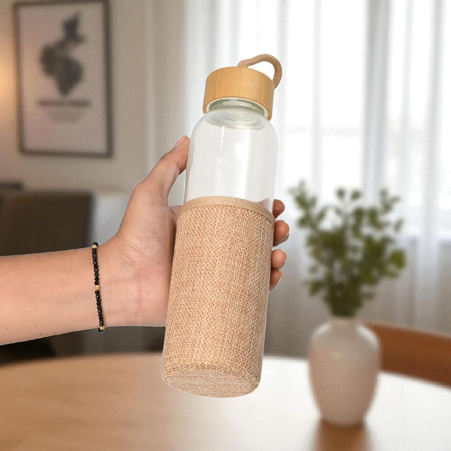 Borosilicate Glass Bottle with Sleeve for Corporate Gifting Borosilicate Glass Bottle