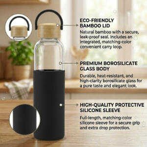 Borosilicate Tumbler Bottle Black Slide 4