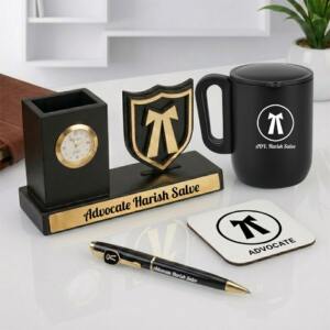 Executive Advocate Desk Organizer Corporate Gift Set 6 Custom 4 in 1 Advocate Workspace
