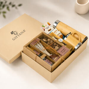 Eco-Friendly Wellness Gift Hamper with Bamboo Mug & Flask