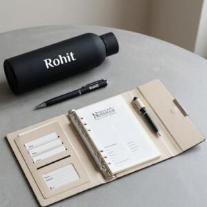 Corporate Office Essentials Gift Set with Diary, Bottle & Pen 5 Engraved 3 in 1 Planner Diary with Flask Bottle Pen Gift Set 1