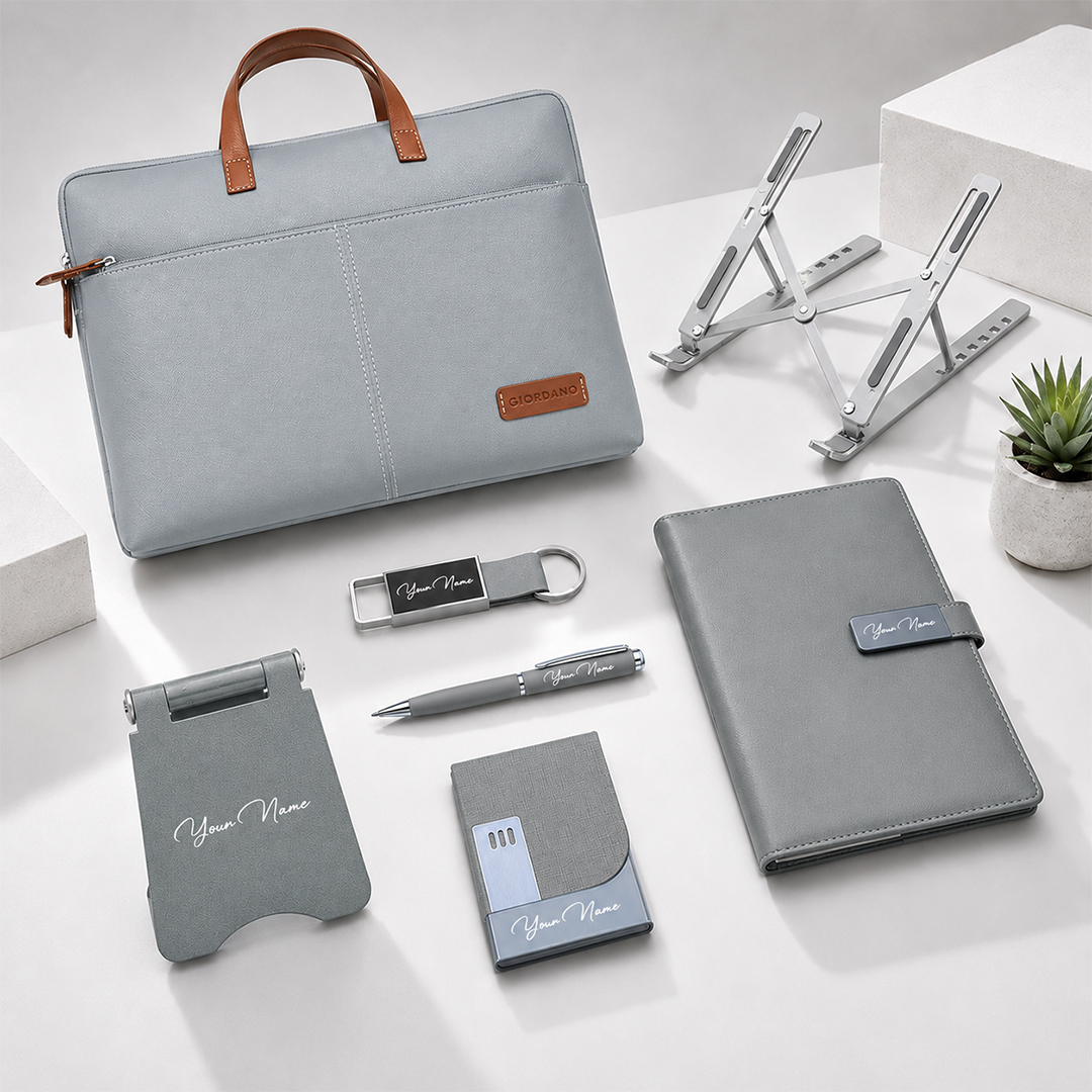 Grey-Premium -7-in-1- Personalized- Executive -Gift- Hampers (1) Grey Premium 7 in 1 Personalized Executive Gift Hampers 1