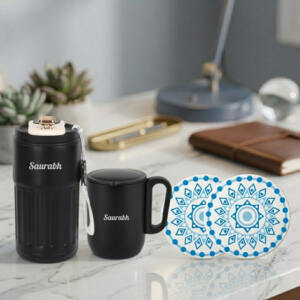 Custom Flask and Coffee Cup Gift Collection