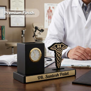 Executive Doctor Gift Set with Clock & Tumbler 5 Personalized Doctor Appreciation Gift Set with Desk Organiz 5