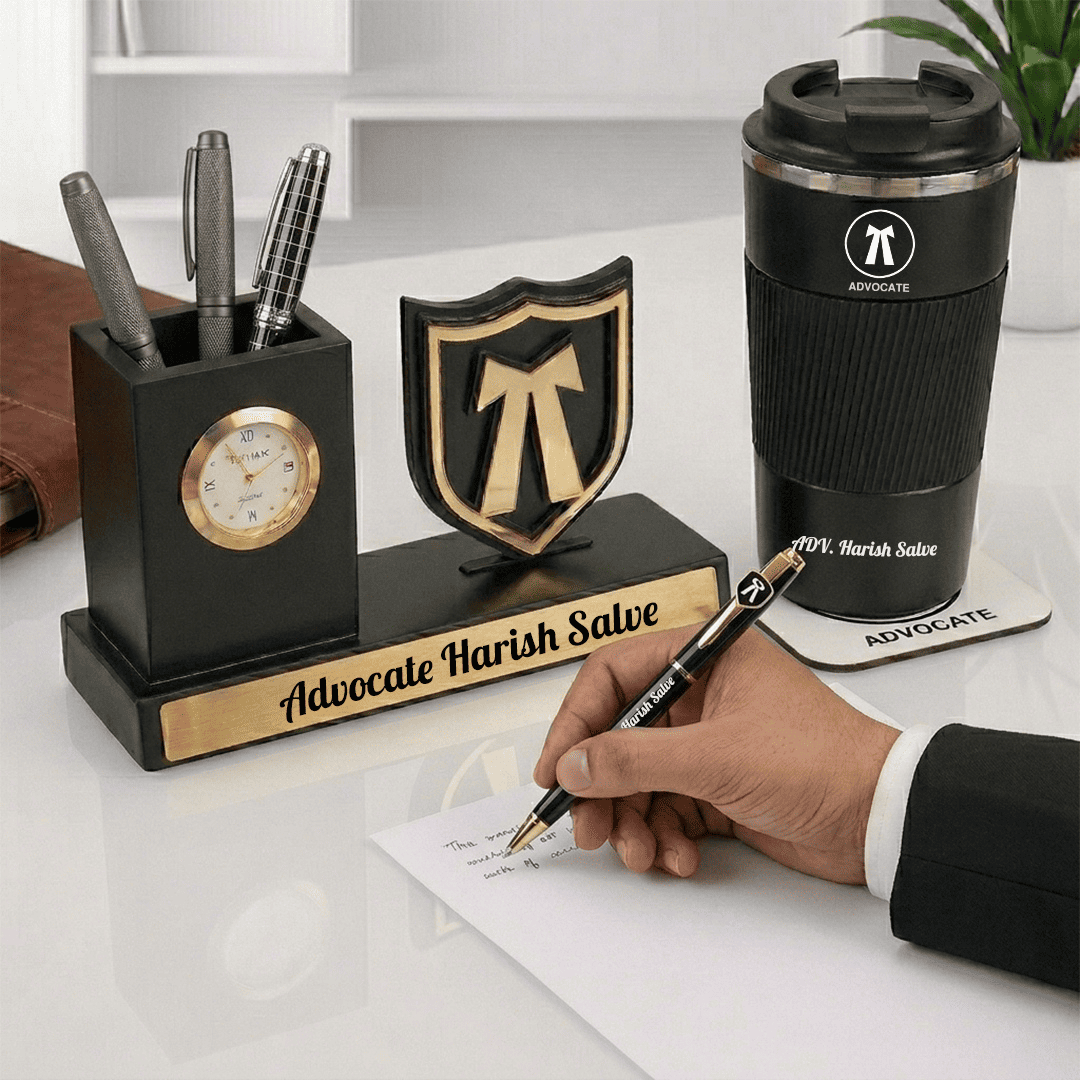 Premium Advocate Office Accessories Set with Name Tumble (5) Premium Advocate Office Accessories Set with Name Tumble 5