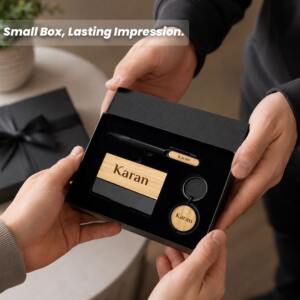 Business Gifting Essentials Set with Pen, Keychain & Card Holder 6 Premium Personalised 3 in 1 Wooden Utility Gift Set 10