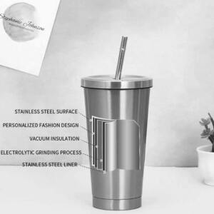 Premium Steel Tumbler with Metal Straw for Corporate Gifts 1