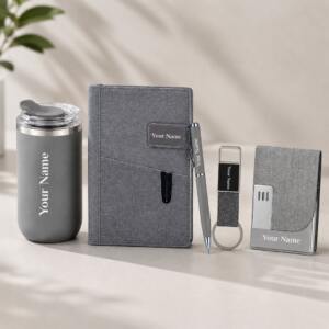 GREY Silicon Lid Tumbler, Diary, Keychain, CardHolder &pen 4