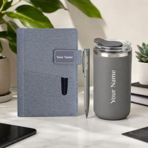 GREY Silicon Lid Tumbler Jute Diary pen 4