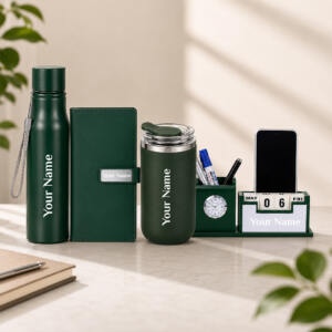 Corporate 4-in-1 Desk Organizer & Drinkware Gift Set