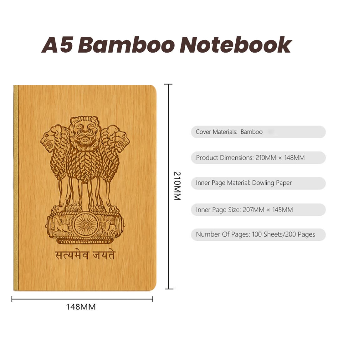 Premium Satyamev Jayate Wooden Desk Essentials Gift Set Corporate Gift Set