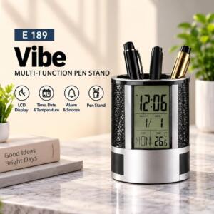 Multi-Function Desk Organizer with LCD Clock & Alarm