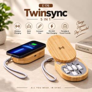 TwinSync 5-in-1 Wireless Charger & Multi-Port Kit