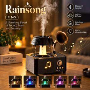 Aroma Diffuser with Bluetooth Speaker & Rain Drop Effect