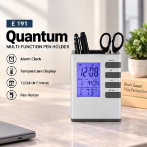 Pen Holder with Digital Clock & Alarm - Corporate Gift