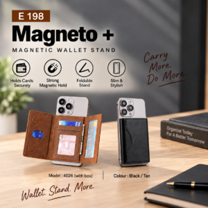 Magnetic Phone Wallet Stand with Foldable Card Holder