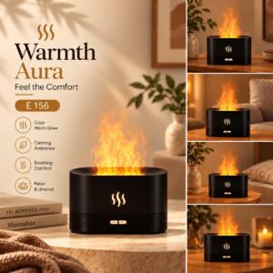 GlowMist Flame Aroma Diffuser with Ambient Lighting