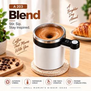 Blend Electric Self-Stirring Mug with Temperature Display