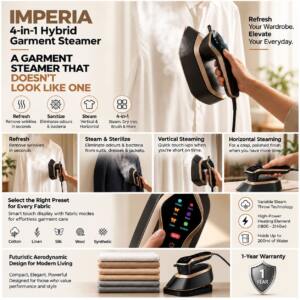 Premium 4-in-1 Garment Steamer with Steam Iron
