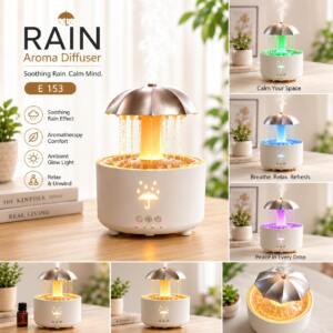 Rain Effect Aroma Diffuser with Ambient LED Light